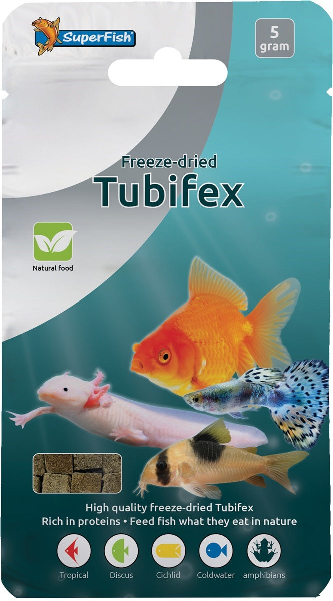 Gevriesdroogd tubifex 5 gr