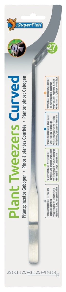 SF RVS PLANTENPINCET 27 CM GEBOGEN