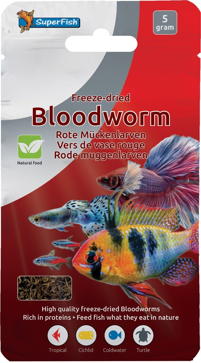 Gevriesdroogd rode muggenlarven 5 gr