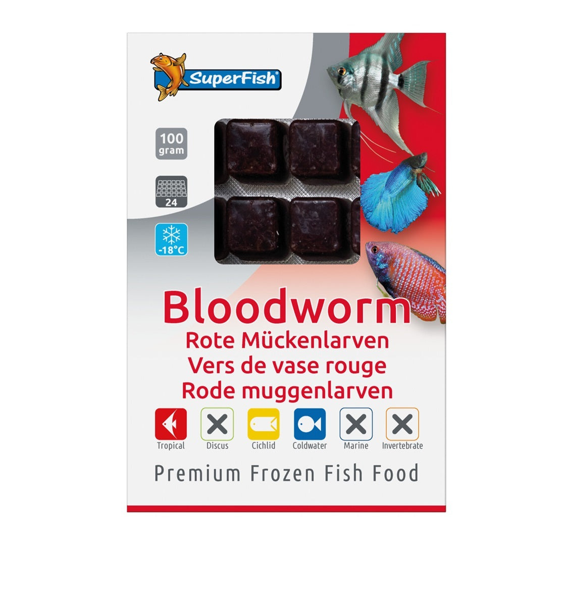 Rode muggelarven  100 gr